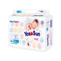 Подгузники YokoSun на липучках, размер NB (2-5 кг), 34 шт.