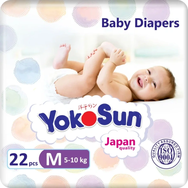 Подгузники YokoSun на липучках M (5-10 кг) 22 шт