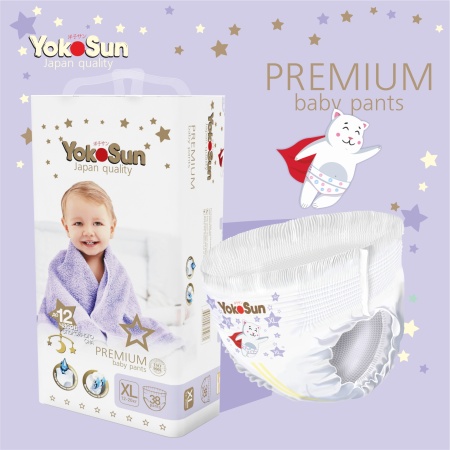 Подгузники-Трусики YokoSun  Premium XL (12-20 кг) 38 шт