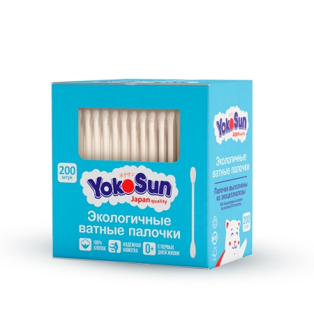 Ватные палочки YokoSun для взрослых 200 шт