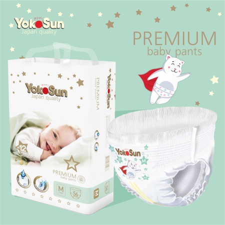 Подгузники-Трусики YokoSun  Premium M (6-10 кг) 56 шт